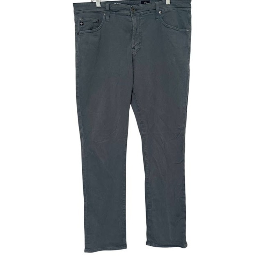 AG Adirano Goldschmied Blue Gray The Everett Slim Straight Chino Pants 38‎ x 32